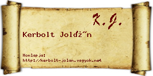 Kerbolt Jolán névjegykártya
