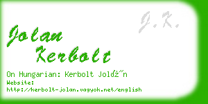 jolan kerbolt business card